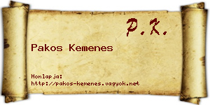 Pakos Kemenes névjegykártya